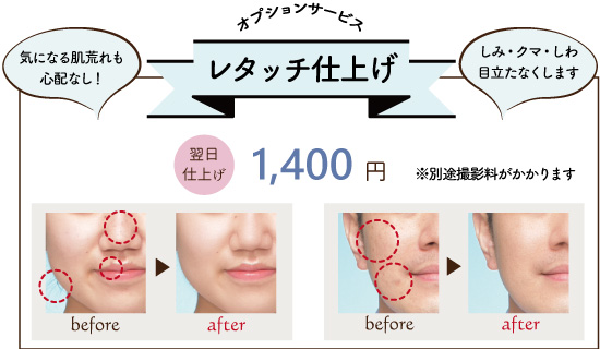 証明写真のレタッチ仕上げ